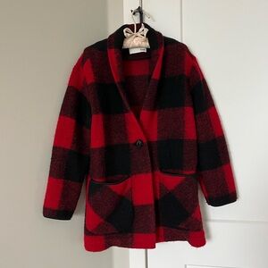 Wilfred Free red plaid wool jacket